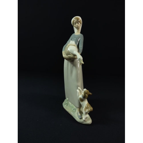 34 - Lladro girl with dog and goose