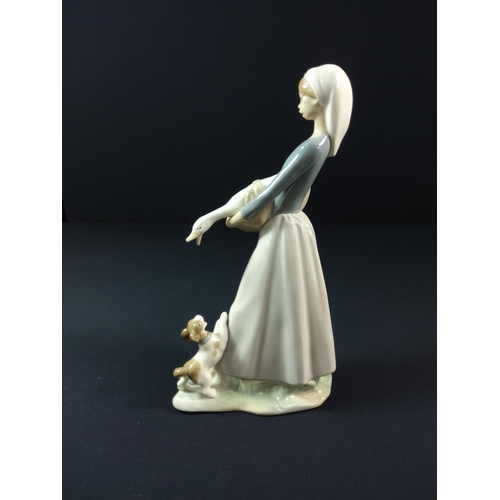 34 - Lladro girl with dog and goose