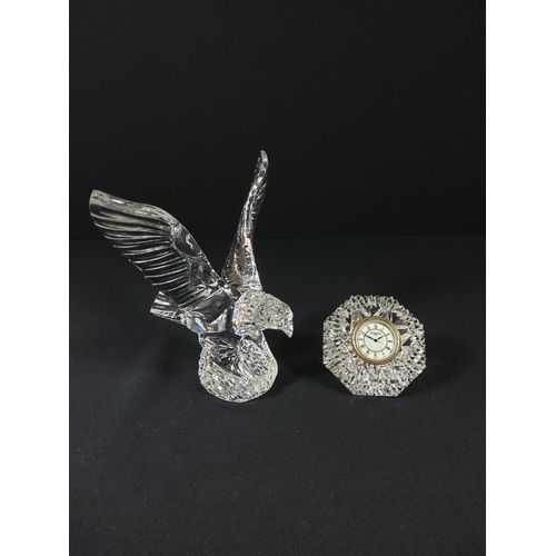 45 - Waterford crystal bird and clock