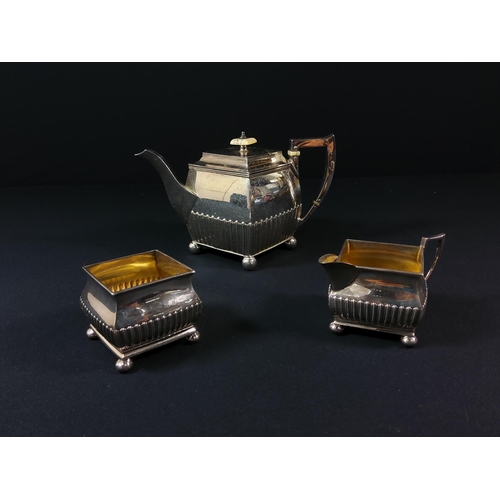 75 - Unusual antique plated 3 piece tea set