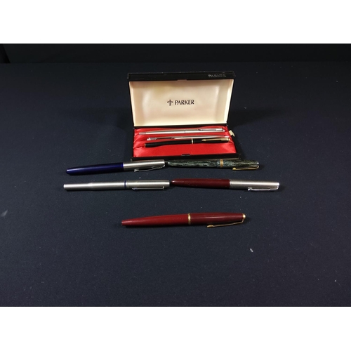 82 - Various pens and fountain pens inc Parker