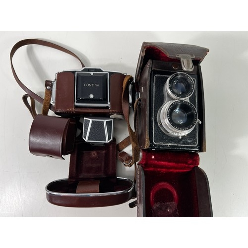 356 - Autoflex leather cased camera and Zeiss camera