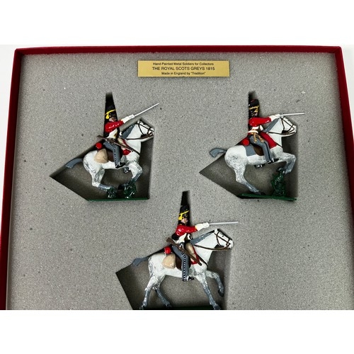 2 - Boxed set of lead soldiers on horse back by Tradition