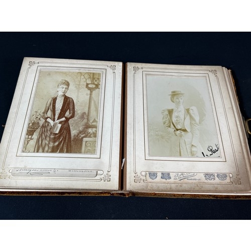 170 - Antique photo album and contents