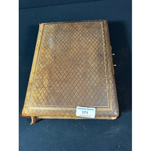 171 - Antique photo album and contents