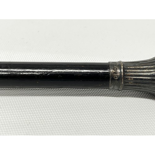 651 - Silver topped walking cane