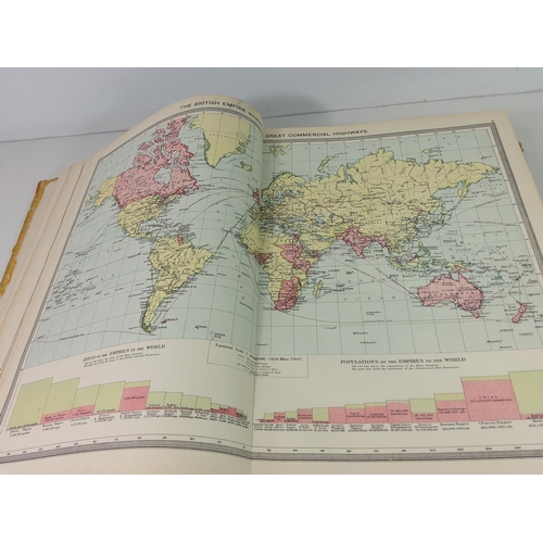 31 - 1908 Harmsworth atlas with 500 plus maps, 2 annuals and 3 other vintage books