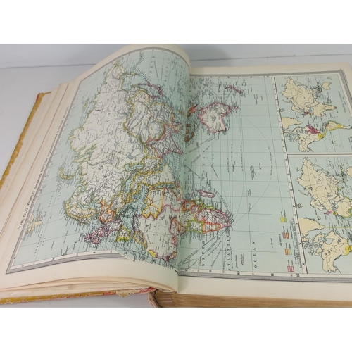 31 - 1908 Harmsworth atlas with 500 plus maps, 2 annuals and 3 other vintage books