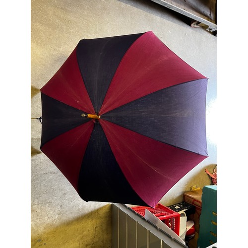 50 - Vintage Hermès red and blue umbrella