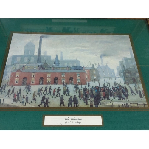 1 - 4 framed Lowry prints, all 15cms x 32cms