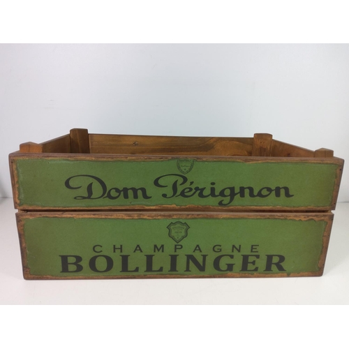 125 - Wooden crate with champagne advertising