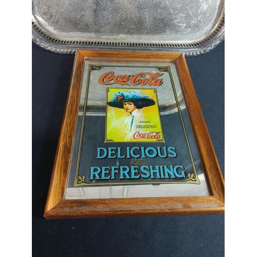 96 - Plated tray and Coke advertising mirror