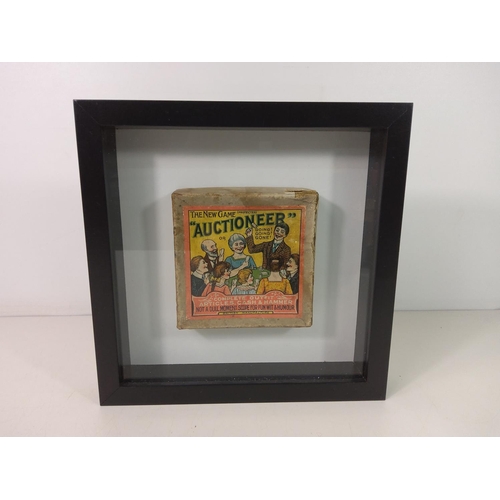 27 - 3D Framed 1900's Auctioneer game, 26cms x 26cms