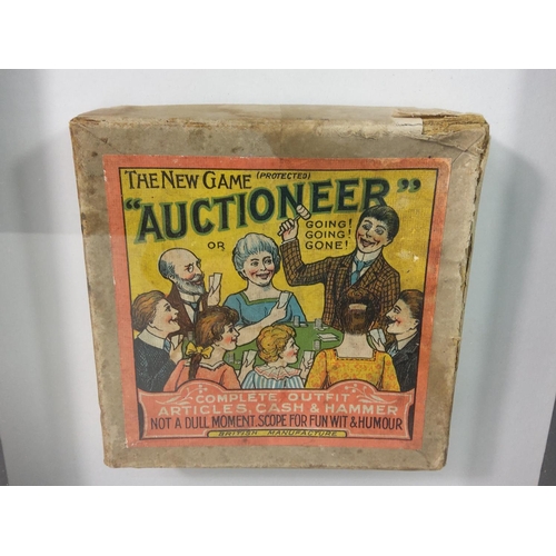 27 - 3D Framed 1900's Auctioneer game, 26cms x 26cms