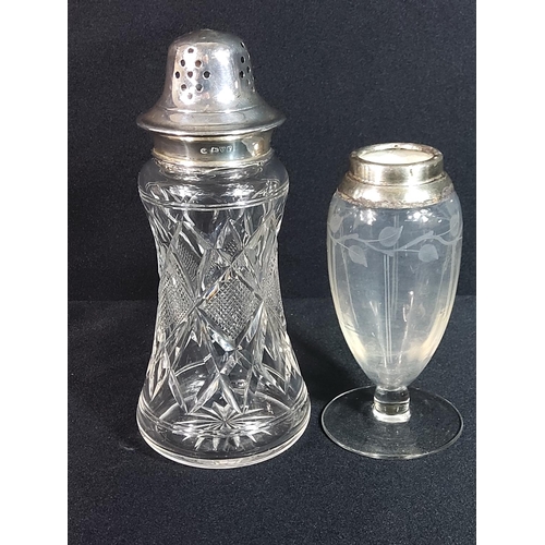 311 - Silver top sifter and vase