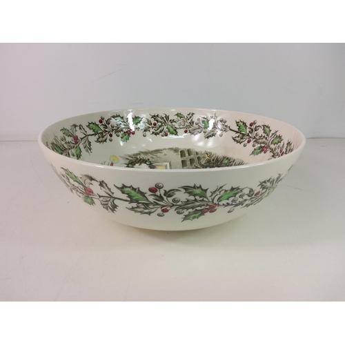 35 - Victorian 1895 Johnson Brother's Christmas punch bowl