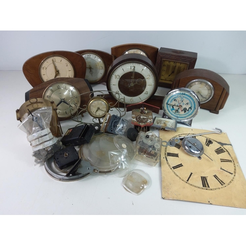 44 - Box of clocks and spares