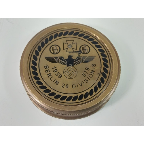 331 - Brass compass with Nazi emblem