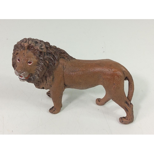 378 - Cold painted cast bronze lion figure