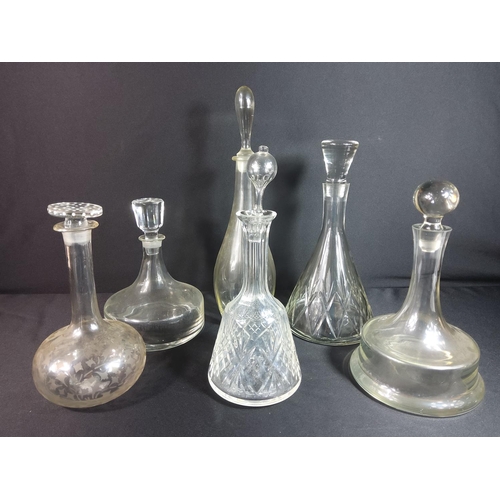 232 - Box of glass decanters