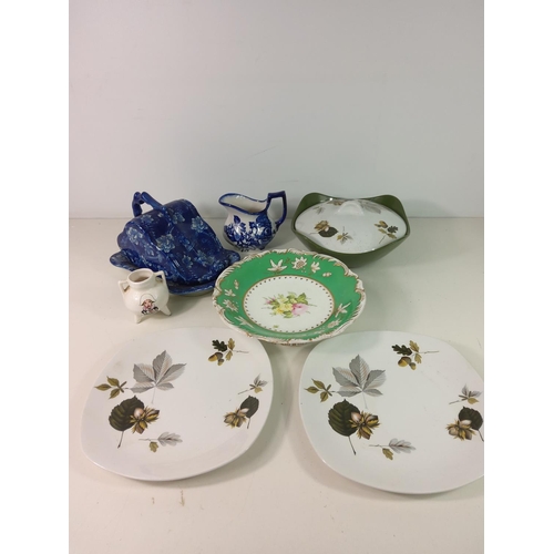 286 - Butter dish, serving bowl and various other chinaware