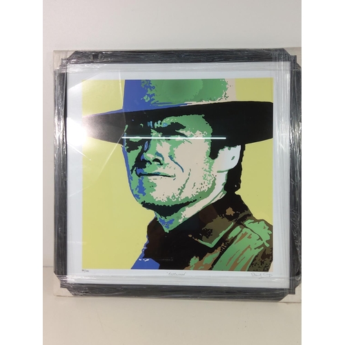 127 - Limited Edition print 88/100 'Clint Eastwood' by Steve Crisp, 46cms x 46cms