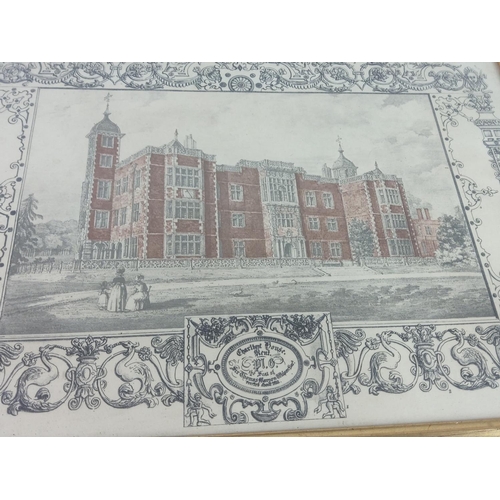 144 - Maple framed print of Charlton House, Kent, 50cms x 39cms