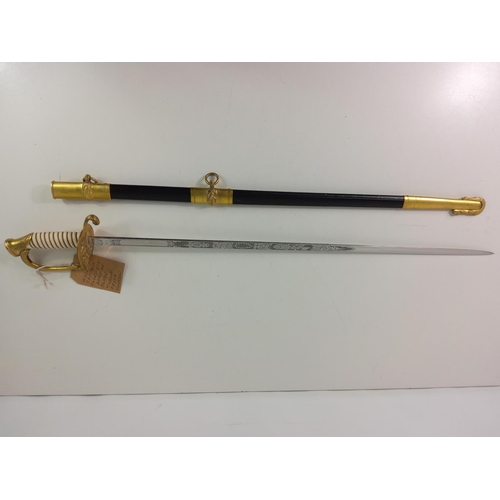 207 - Circa 1940's US Navy sword, blade marked Thomas Fryer Johnson