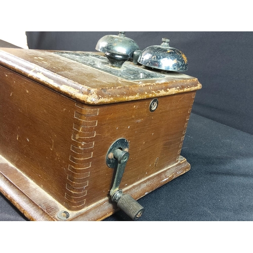 239 - Vintage wooden cased telephone bell