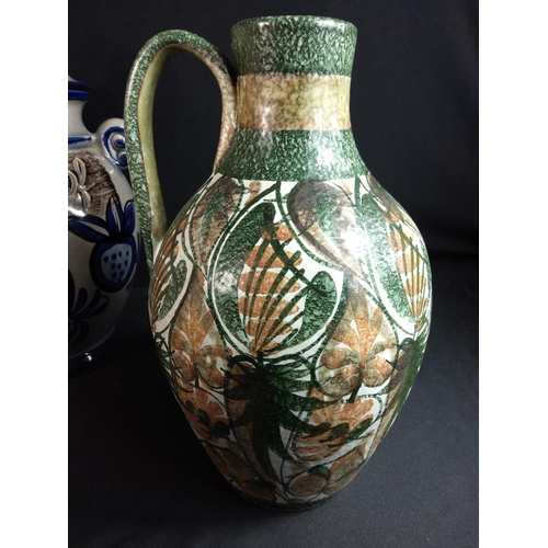 252 - West German vase, Rumtoff, Oriental vase and Denby jug, largest 41cms in height