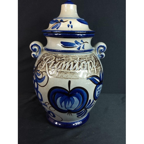 252 - West German vase, Rumtoff, Oriental vase and Denby jug, largest 41cms in height