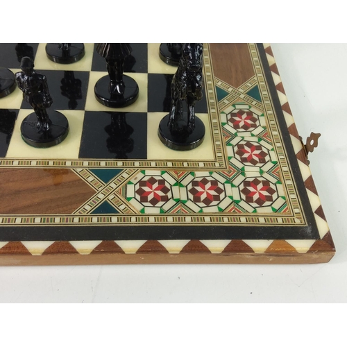 297 - Chess set and board