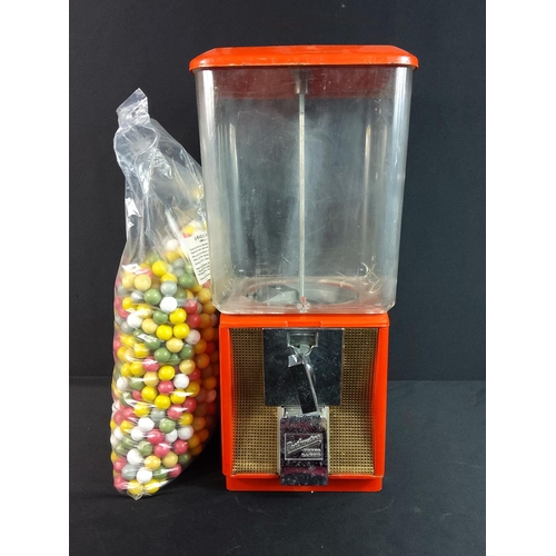 81 - 2 Square gumball machines and contents