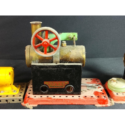 97 - 2 Mamod stationary engines plus a Meccano model