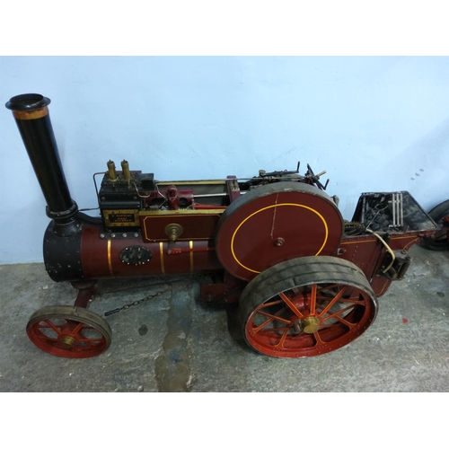 327 - Large live steam traction engine, approx 130cms in length, 56cms in width & 80cms in height