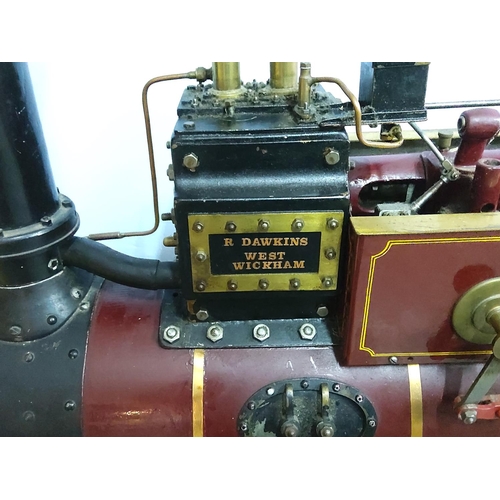 327 - Large live steam traction engine, approx 130cms in length, 56cms in width & 80cms in height