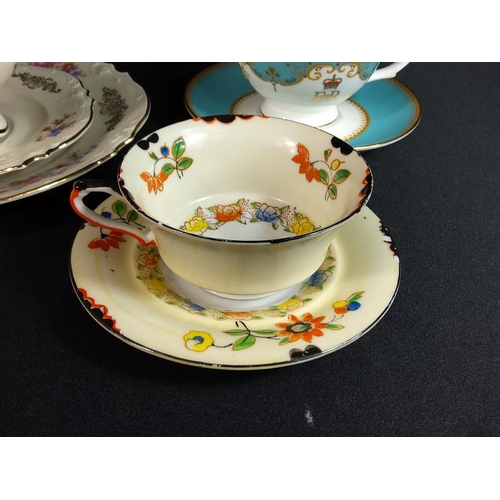 172 - Vintage trio, cup and saucer and Queens Diamond Jubilee cup and saucer