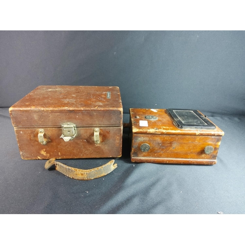 11 - 2 Vintage wooden cased test meters