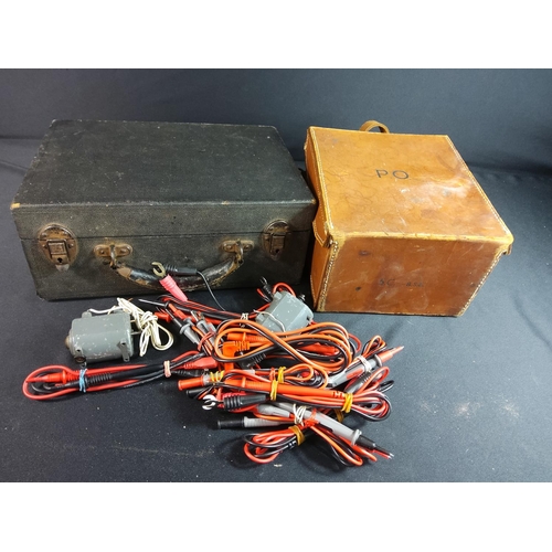 41 - 2 Vintage test meters and qty of leads