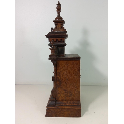 363 - Early 20th Century ornate carved German wooden clock