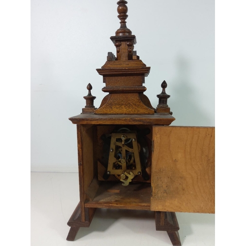 363 - Early 20th Century ornate carved German wooden clock