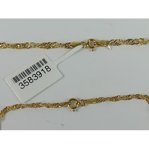 543 - 9ct gold necklace and 9ct gold bracelet, 3g gross