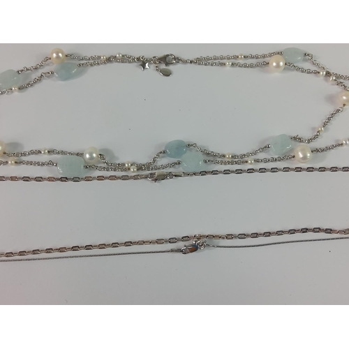 571 - 3 silver necklaces