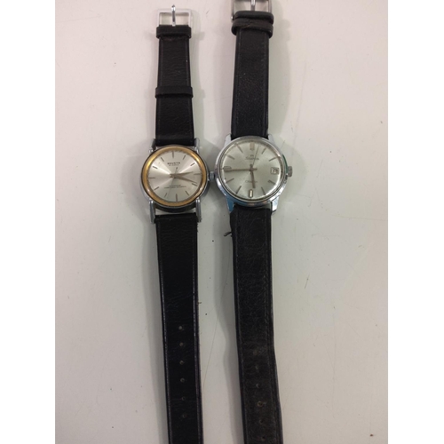 611 - 2 vintage gents watches with leather straps