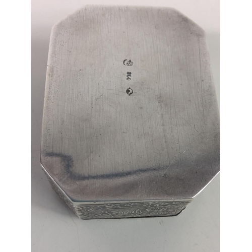 650 - Continental silver box, 63g