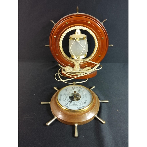 406 - Nautical lamp and barometer