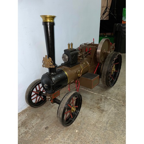 326 - Large live steam traction engine, approx 135cms in length, 59cms in width & 82cms in height