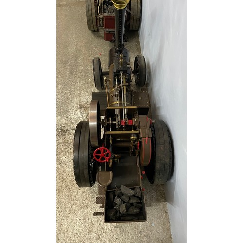 326 - Large live steam traction engine, approx 135cms in length, 59cms in width & 82cms in height