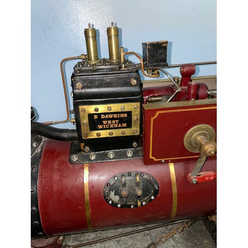 327 - Large live steam traction engine, approx 130cms in length, 56cms in width & 80cms in height