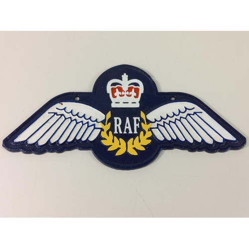 132 - Cast metal RAF sign